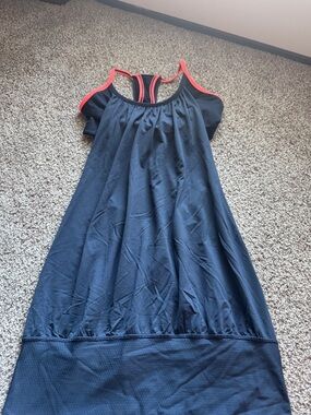 Lululemon Navy Active Tank with Coral Trim